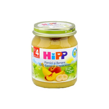 Hipp piure persic/banane (4luni) 125gr /